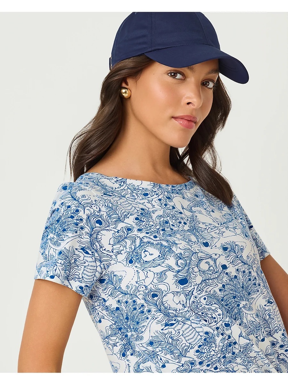 NWT Lilly Pulitzer Key West Top, Starlight Navy Zoology, Medium